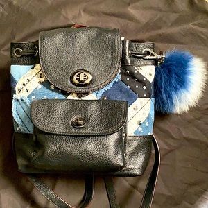 Coach patchwork denim mini backpack
